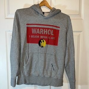 Warhol Graphic Red and Gray Men's Hoodie